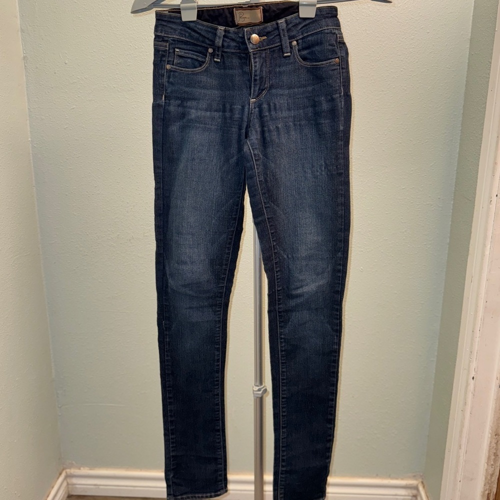 Paige Jeans Womens 24x32 Peg Skinny , Dark Wash Denim 0​​​